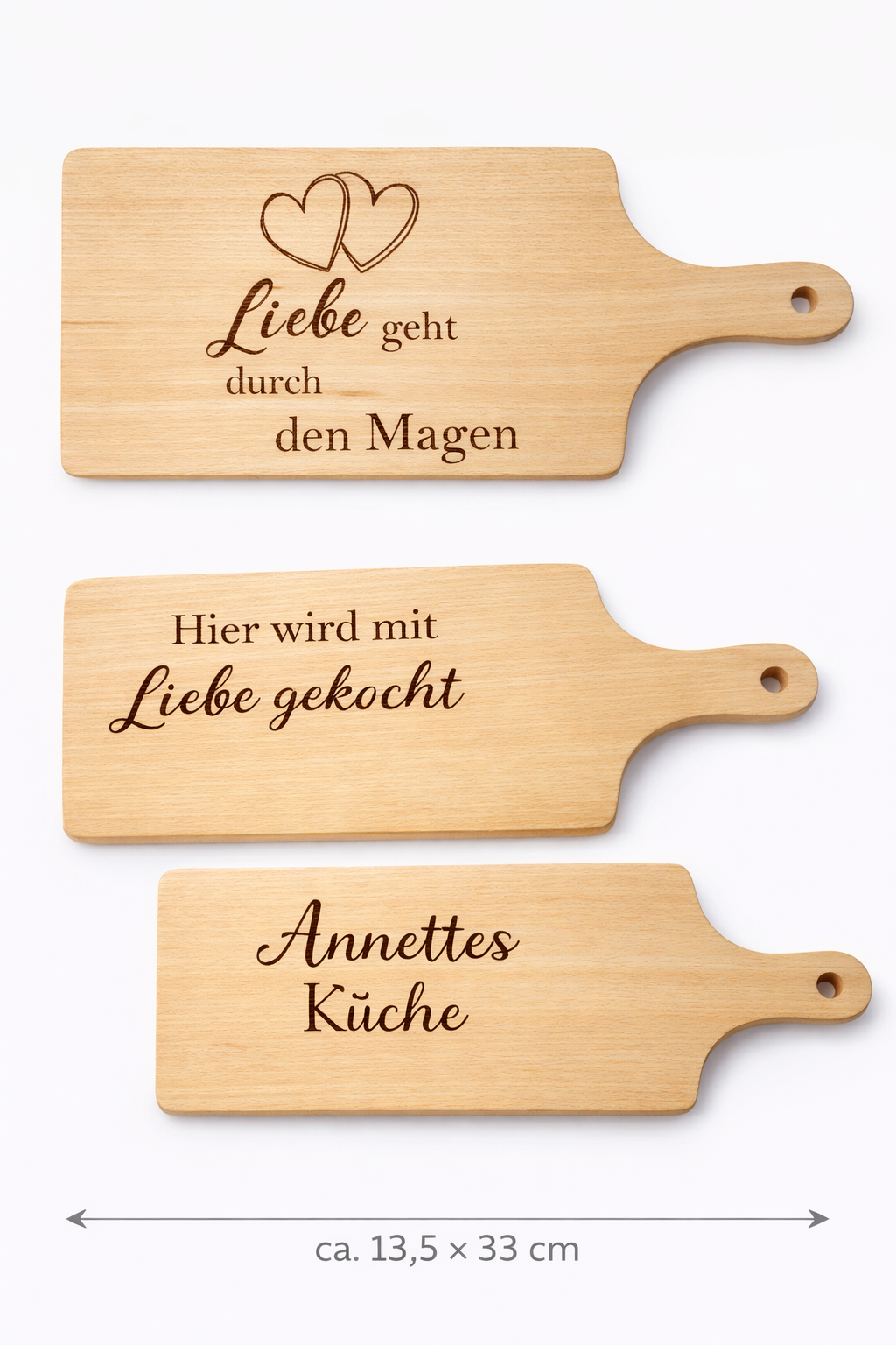 Brotzeitbrett aus Buche – personalisiert mit Wunschtext