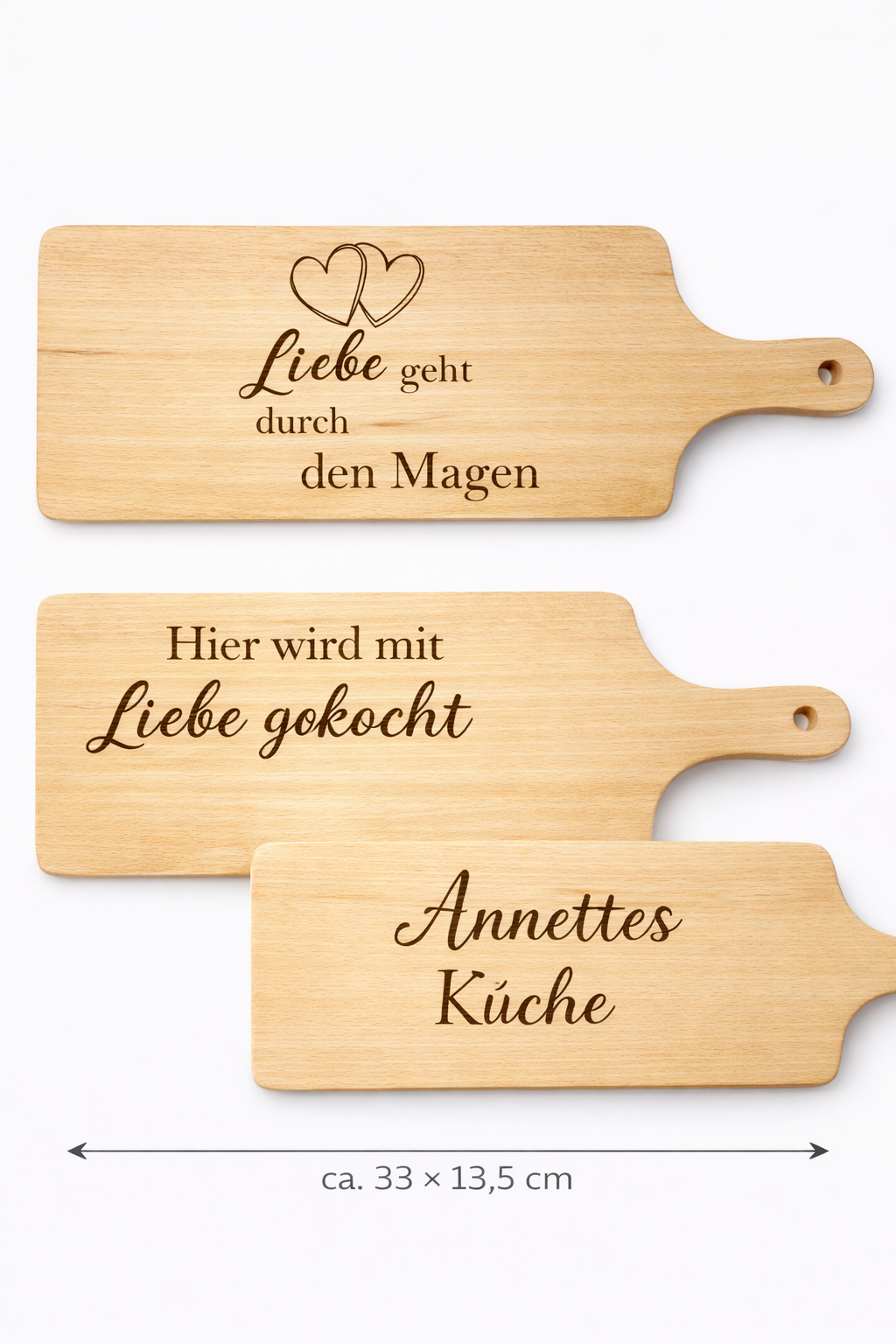 Brotzeitbrett aus Buche – personalisiert mit Wunschtext