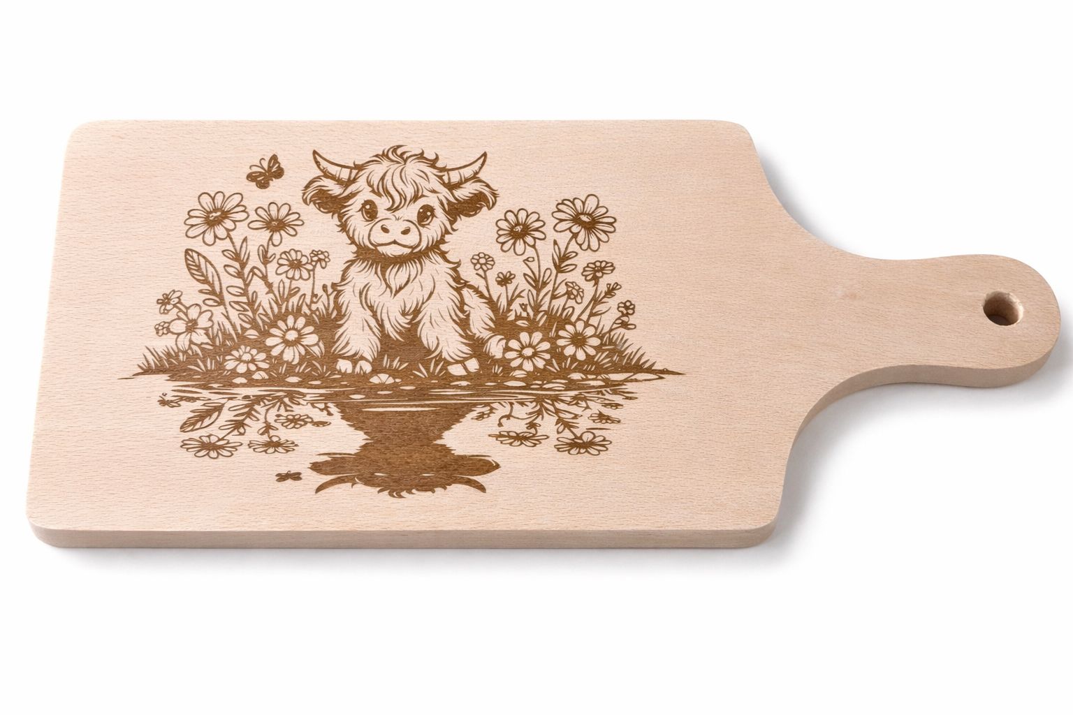 Brotzeitbrett aus Buche – personalisiert mit Wunschtext