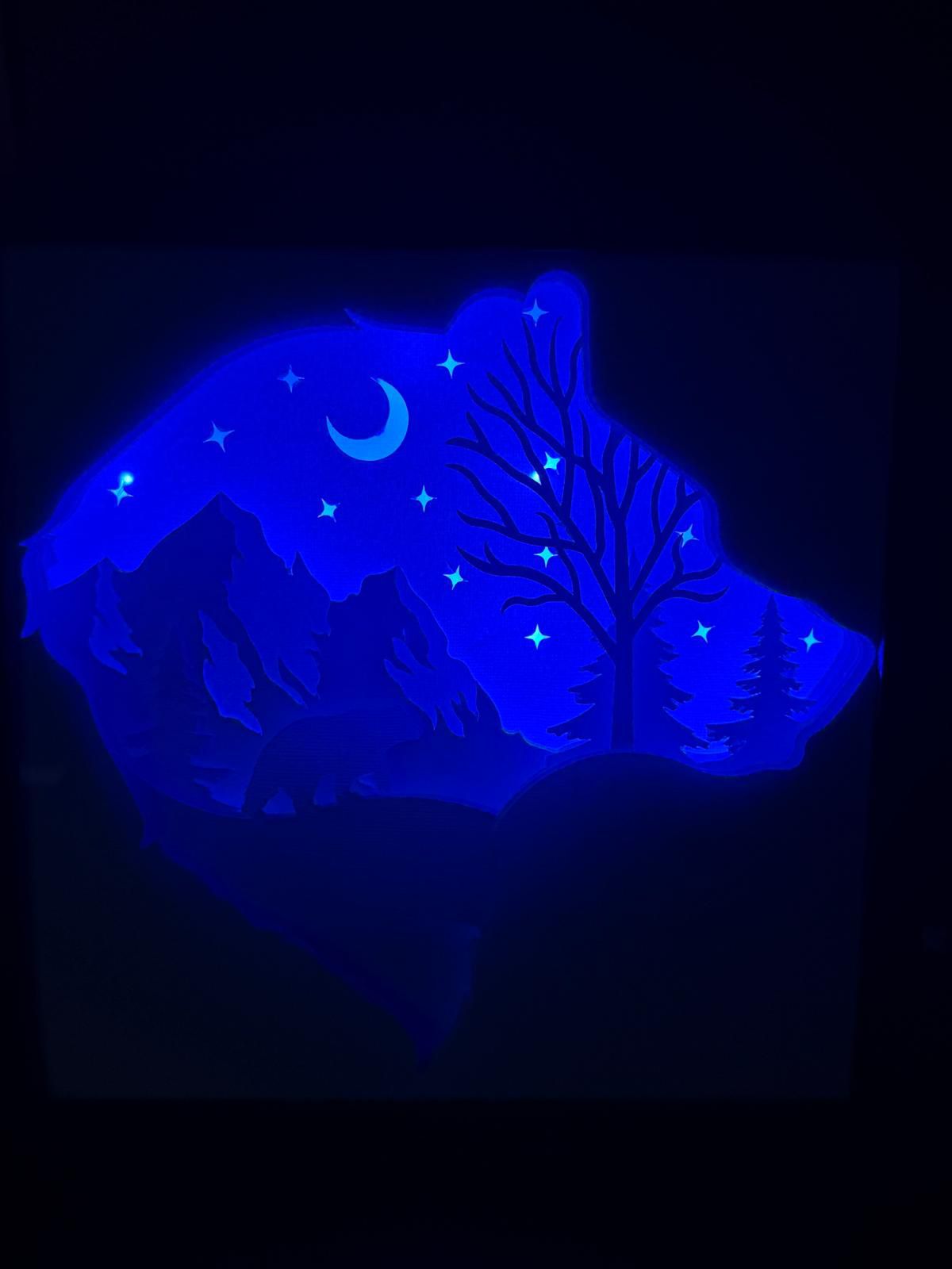 LED-Shadowbox aus Holz handgefertigt | verschiedene Motive & Lichtfarben