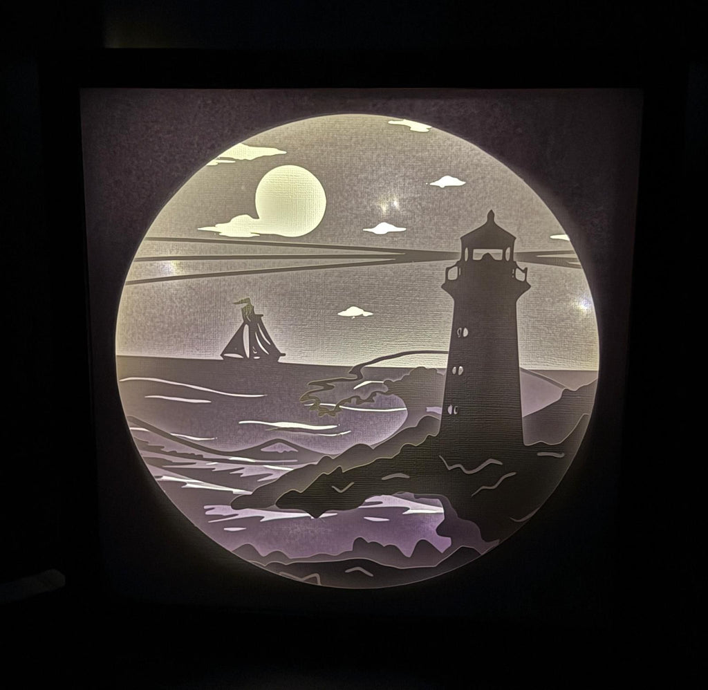 LED-Shadowbox aus Holz handgefertigt | verschiedene Motive & Lichtfarben