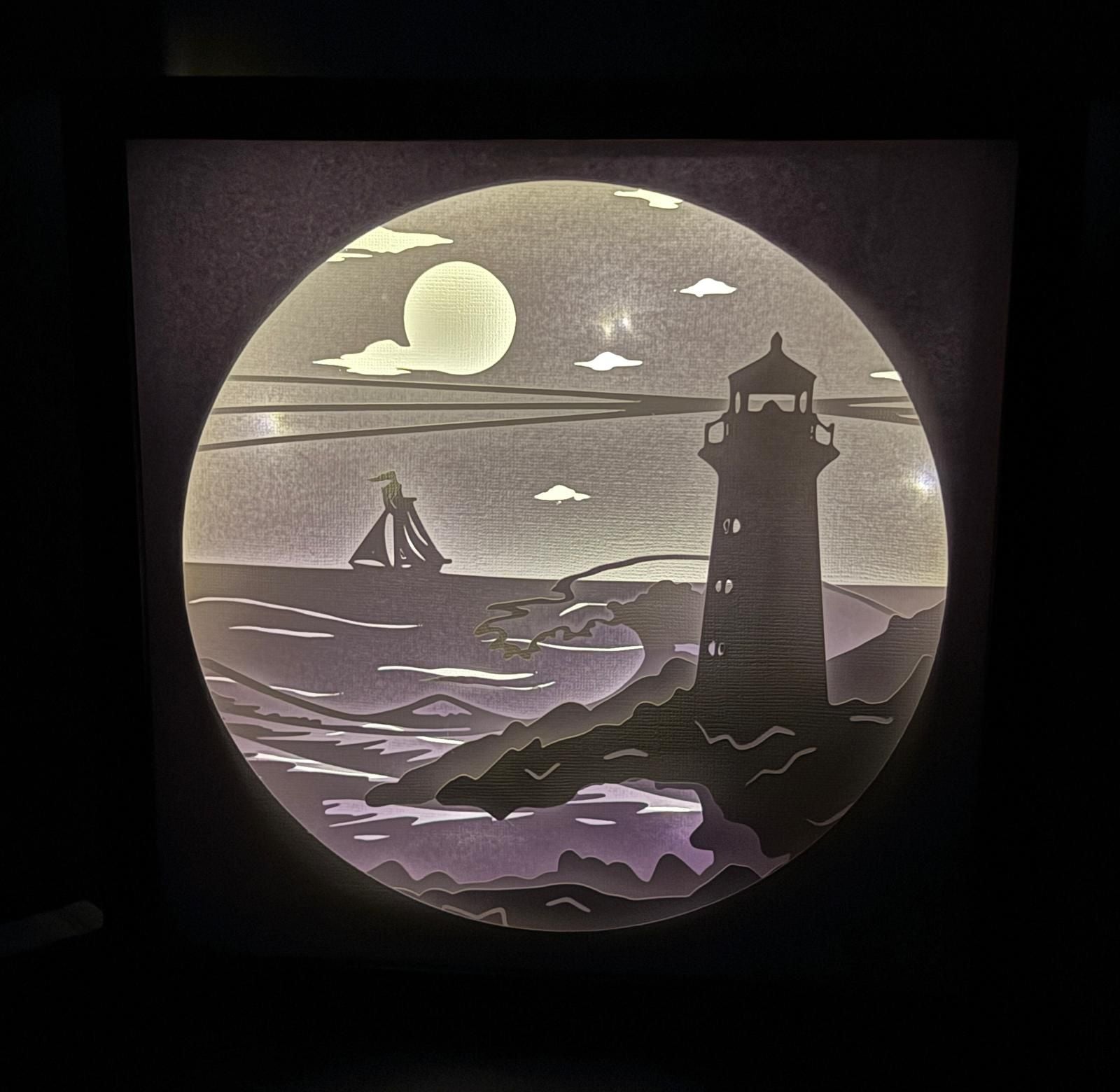 LED-Shadowbox aus Holz handgefertigt | verschiedene Motive & Lichtfarben