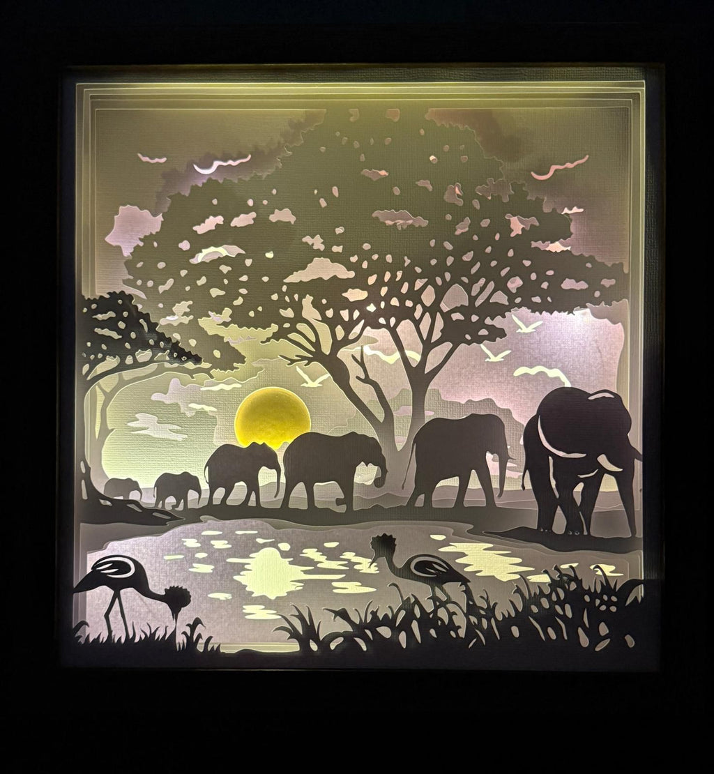 LED-Shadowbox aus Holz handgefertigt | verschiedene Motive & Lichtfarben