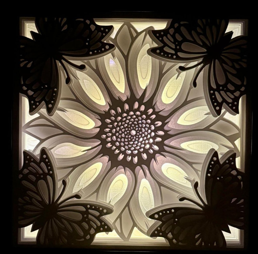 LED-Shadowbox aus Holz handgefertigt | verschiedene Motive & Lichtfarben
