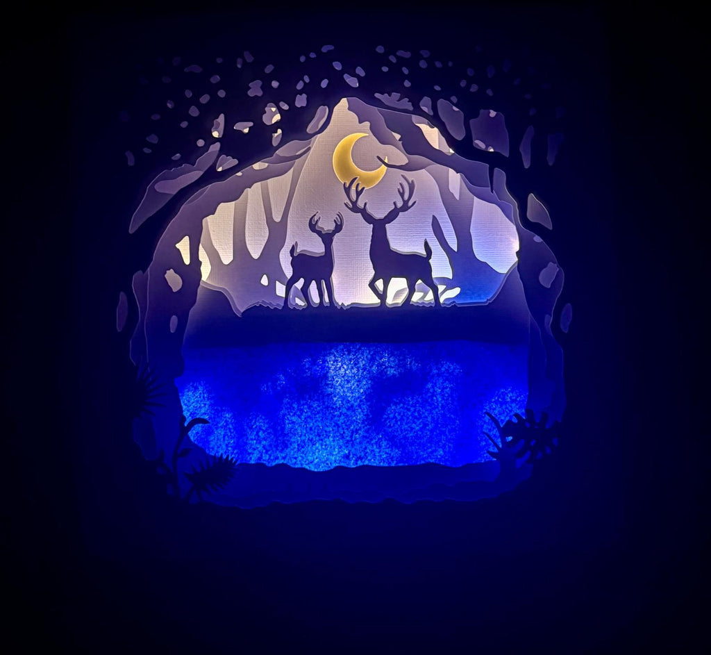 LED-Shadowbox aus Holz handgefertigt | verschiedene Motive & Lichtfarben