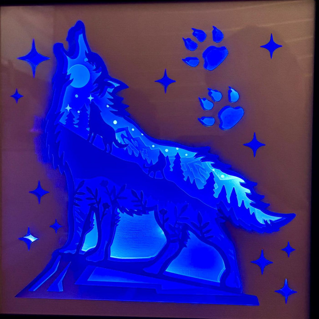 LED-Shadowbox aus Holz handgefertigt | verschiedene Motive & Lichtfarben